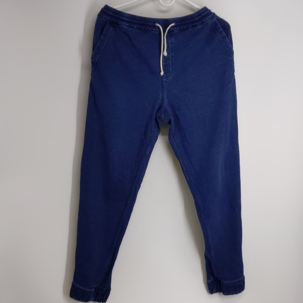 J. Crew Wallace & Barnes blue cotton knit pants-sz M (34 inch waist).